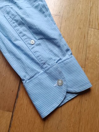 Camisa Benetton Rayas Azul Talla XL