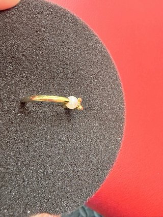 Anillo Tous Oso y Perla Ajustable Oro