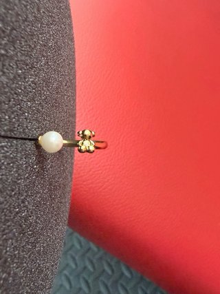 Anillo Tous Oso y Perla Ajustable Oro