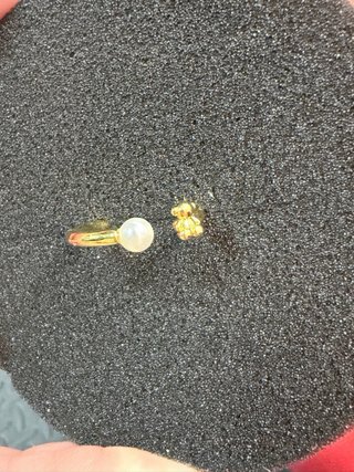 Anillo Tous Oso y Perla Ajustable Oro