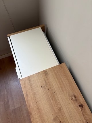 Cajonera escritorio modular blanca y roble