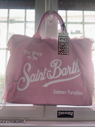 Borsa Saint Barth rosa con stampa