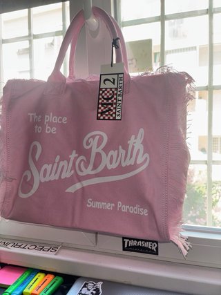 Borsa Saint Barth rosa con stampa