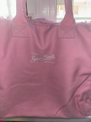 Borsa Saint Barth rosa con stampa