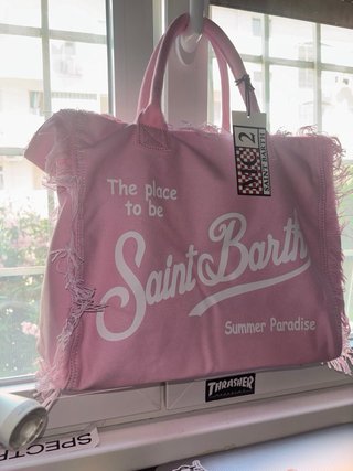 Borsa Saint Barth rosa con stampa