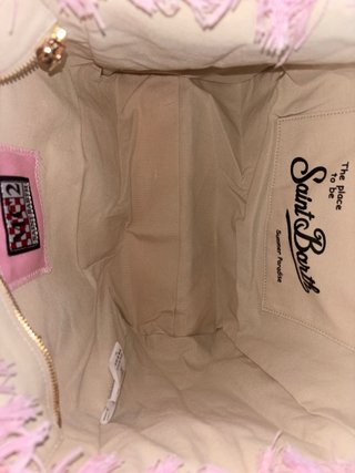 Borsa Saint Barth rosa con stampa