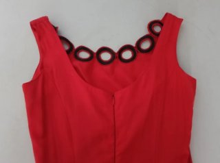 Vestido Largo Vintage Rojo Escote Calado Edward's
