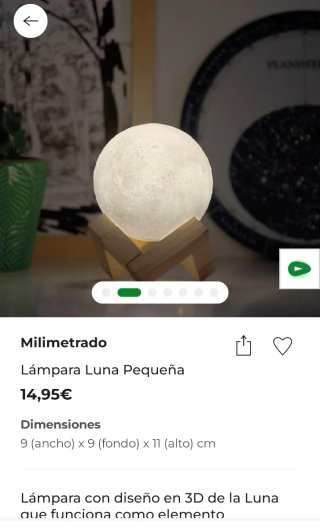 Lámpara Decorativa Luna 9cm