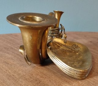 Bugia porta candela bronzo epoca caccia volpe