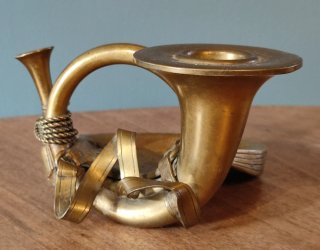 Bugia porta candela bronzo epoca caccia volpe