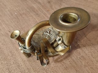 Bugia porta candela bronzo epoca caccia volpe