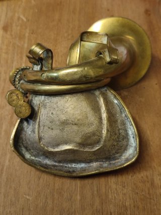 Bugia porta candela bronzo epoca caccia volpe