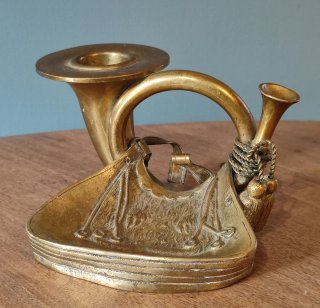Bugia porta candela bronzo epoca caccia volpe