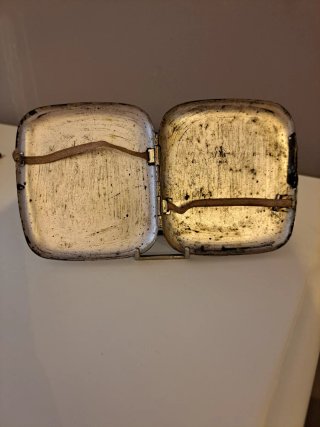 Pitillera "Modernista" metal plateado. Circa 1900