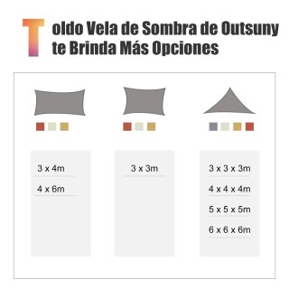Toldo Vela Rectangular 6x4m