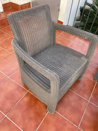Conjunto Sofás Terraza Mimbre Gris