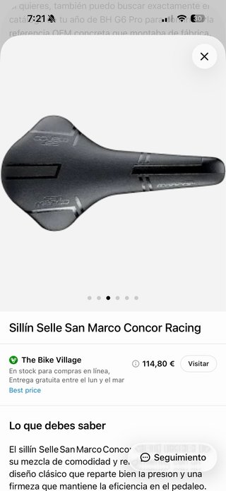 Sillín Selle San Marco Concor Racing