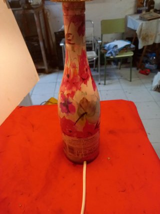 Lámpara artesanal botella Sangría altura 050cetime