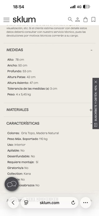 Silla terciopelo gris Sklum