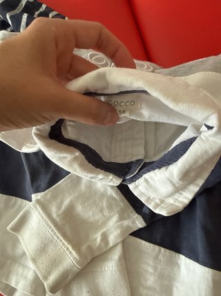 Polo manga larga niño rayas y parches