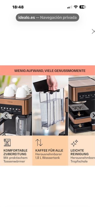 KLARSTEIN Cafetera Automática Espresso
