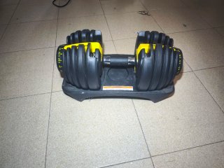 Mancuerna Ajustable 24kg Tipo Bowflex + Base