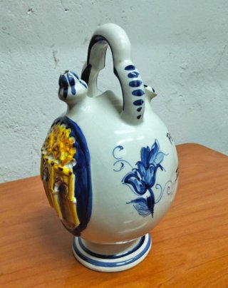 Botijo de cerámica vidriada artesanal