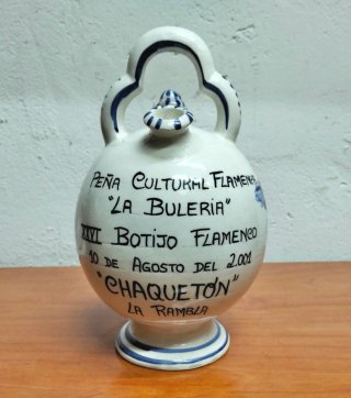 Botijo de cerámica vidriada artesanal