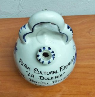 Botijo de cerámica vidriada artesanal