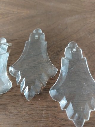 3 lacrime di cristallo sfaccettato per lampada