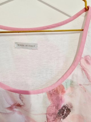 Blusa elegante flores rosa y blanco Talla XL