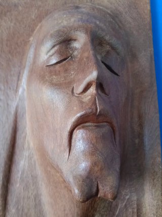 Volto Gesù Cristo in legno intagliato