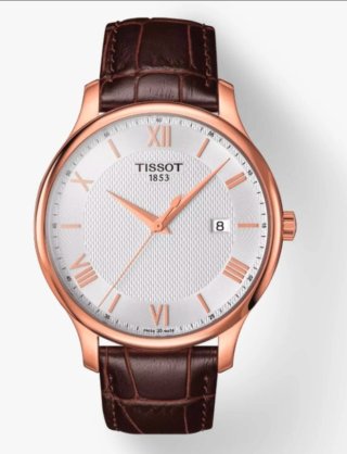 Tissot Tradition Reloj Oro Rosa y Marrón