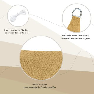 Toldo Vela Sombra 3x3m Beige