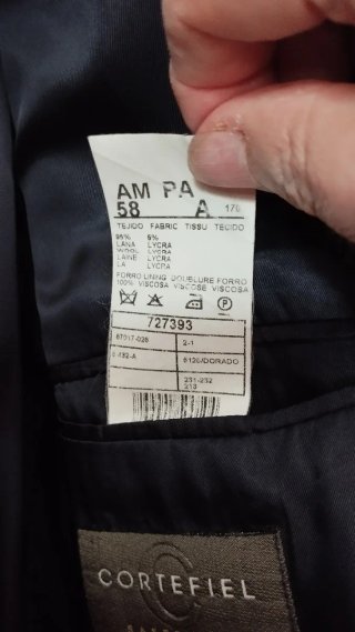 Americana azul talla 58 hombre