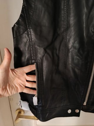 Chaleco Biker Polipiel Negro Talla M