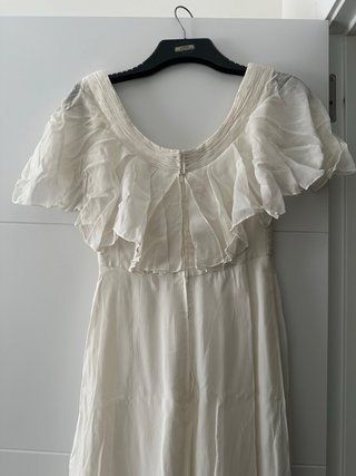 Vestido de novia blanco de crepe una sola puesta