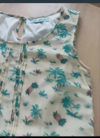 Vestido estampado palmeras y piñas