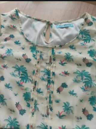 Vestido estampado palmeras y piñas