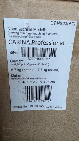 Máquina de coser Carina Profesional NUEVA
