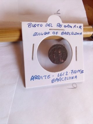 Para fobos Moneda Ardite Barcelona 1612 a 1621. Fe