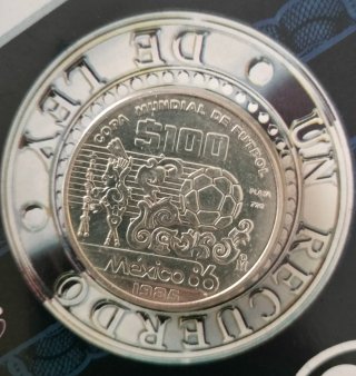 Moneda 100 Pesos Mundial México 86 Plata