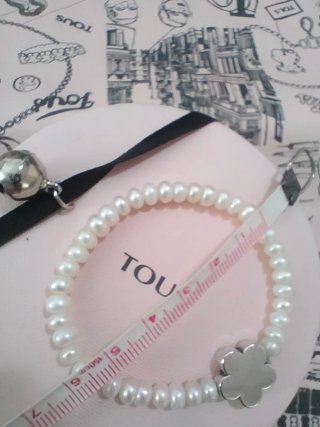 Pulsera Perlas Tous Flor Plata