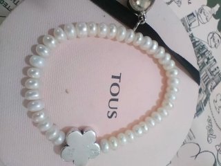 Pulsera Perlas Tous Flor Plata