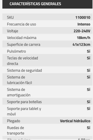 Cinta de Correr Plegable MC 500
