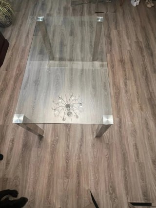 Mesa de salón cristal y metal NO SE ENVÍA