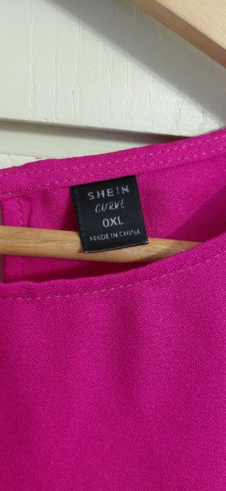 Blusa rosa T0XL con mangas abullonadas