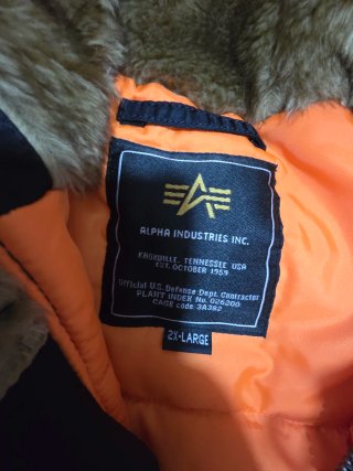 Chaqueta Alpha Industries Negra Talla XXL