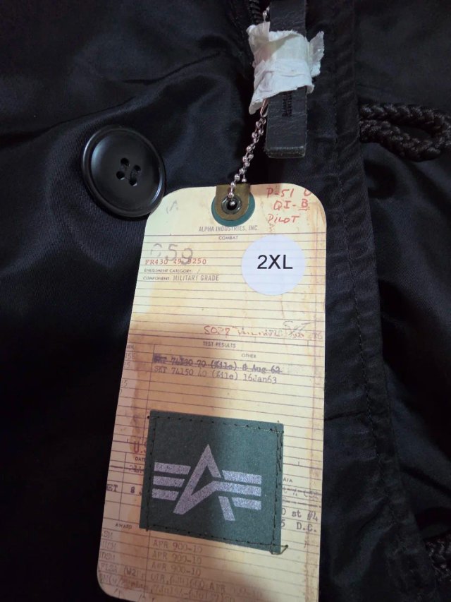 Chaqueta Alpha Industries Negra Talla XXL