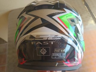 Casco Motocross LS2 Verde y Negro. Talla 56.